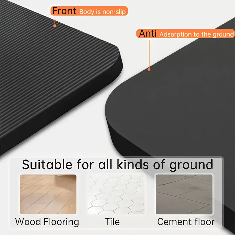 1 Extra Thick NBR Exercise Mat with Carry Strap | Wide Non-Slip Yoga Mat for Pilates, Workouts, Ideal for Hard Floors, Provides Excellent Joint Protection