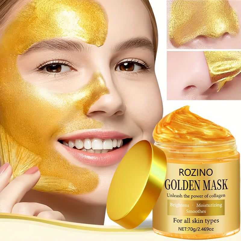Golden Collagen Off Face Mask-Instant Facial Lift Mask Overnight, Moisturize Firm, More Radiant. Look Reduced Black Spot Discoloration Appearance and Wrinkles Appear, Improved Skin Redness, Dull, Loose and Large Pores Signs.