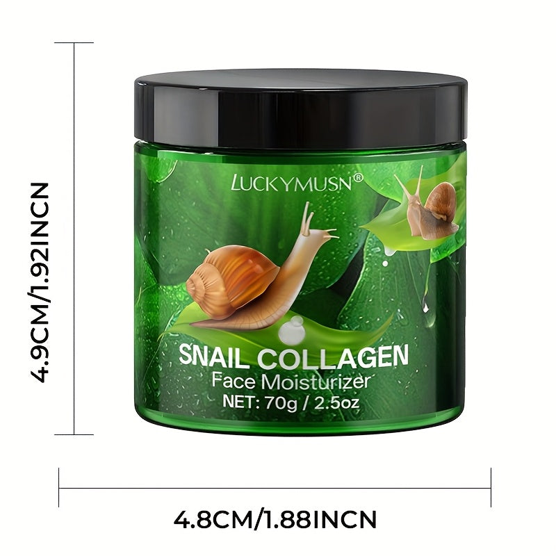 Korean Snail Collagen Hydrating Cream, Tightening And Lifting, Deeply Hydrating, Illuminating, Makes Skin Appear Younger And More Radiant, Includes Hyaluronic Acid, Retinol, Vitamins C And E, Refreshing And Non-Oily, Appropri