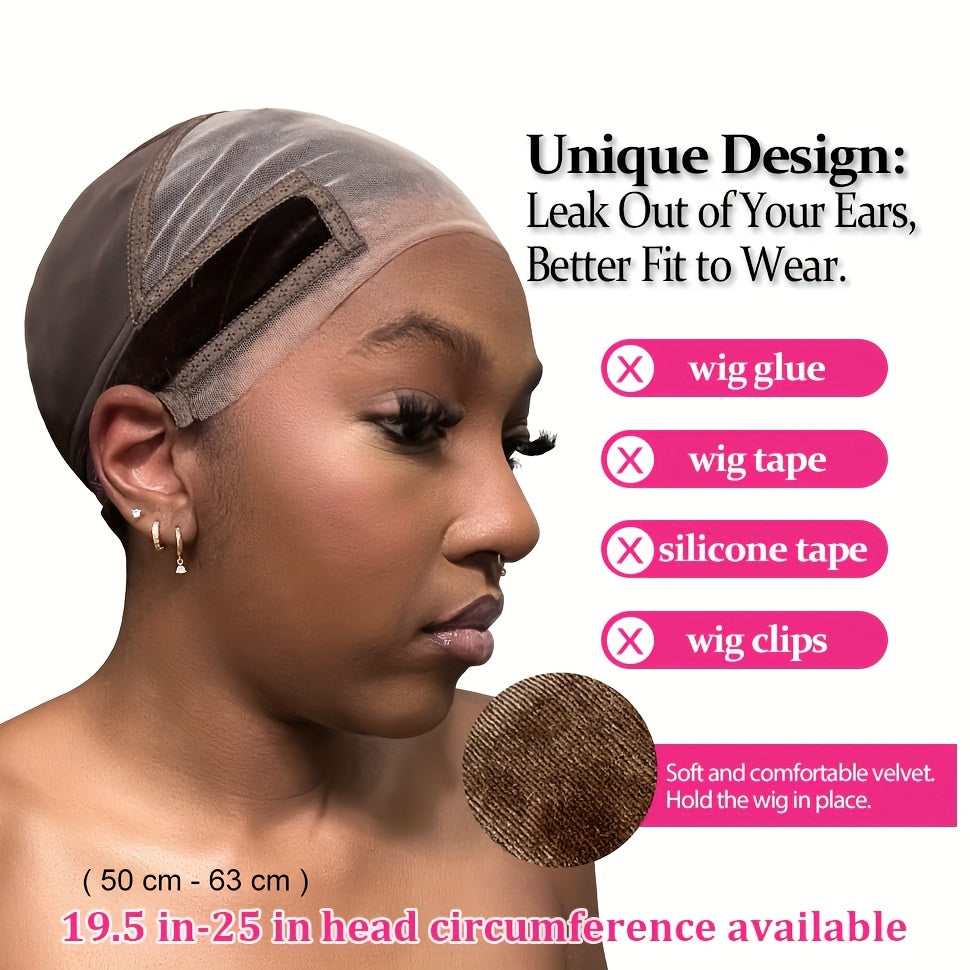 Wig Grip Cap for Women - Non-Slip, Adjustable Glueless Wig Holder with Reusable HD Lace Band, One Size Fits All, Securely Holds Front Lace Wigs in Place