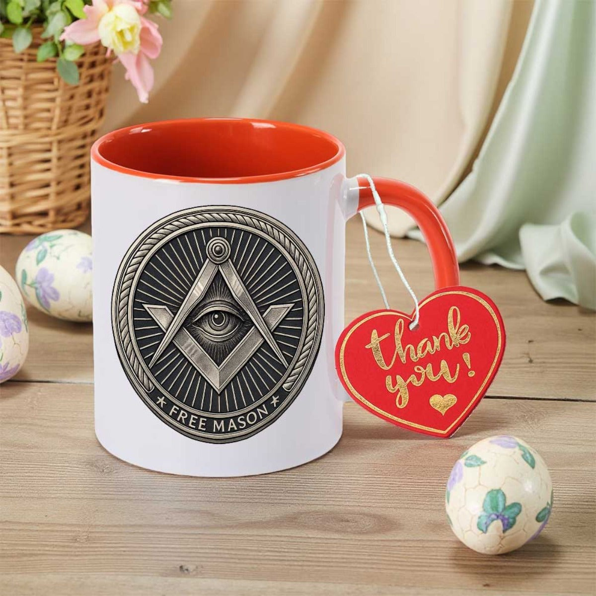 Hot Selling Secret Society 7 Colors Mug Office Water Ceramic Cup Coffee Cup Kitchen Household Cup Masonic Freemason Illuminati All Seeing Eye Symbol Pink Lightweight Buckle Closure
