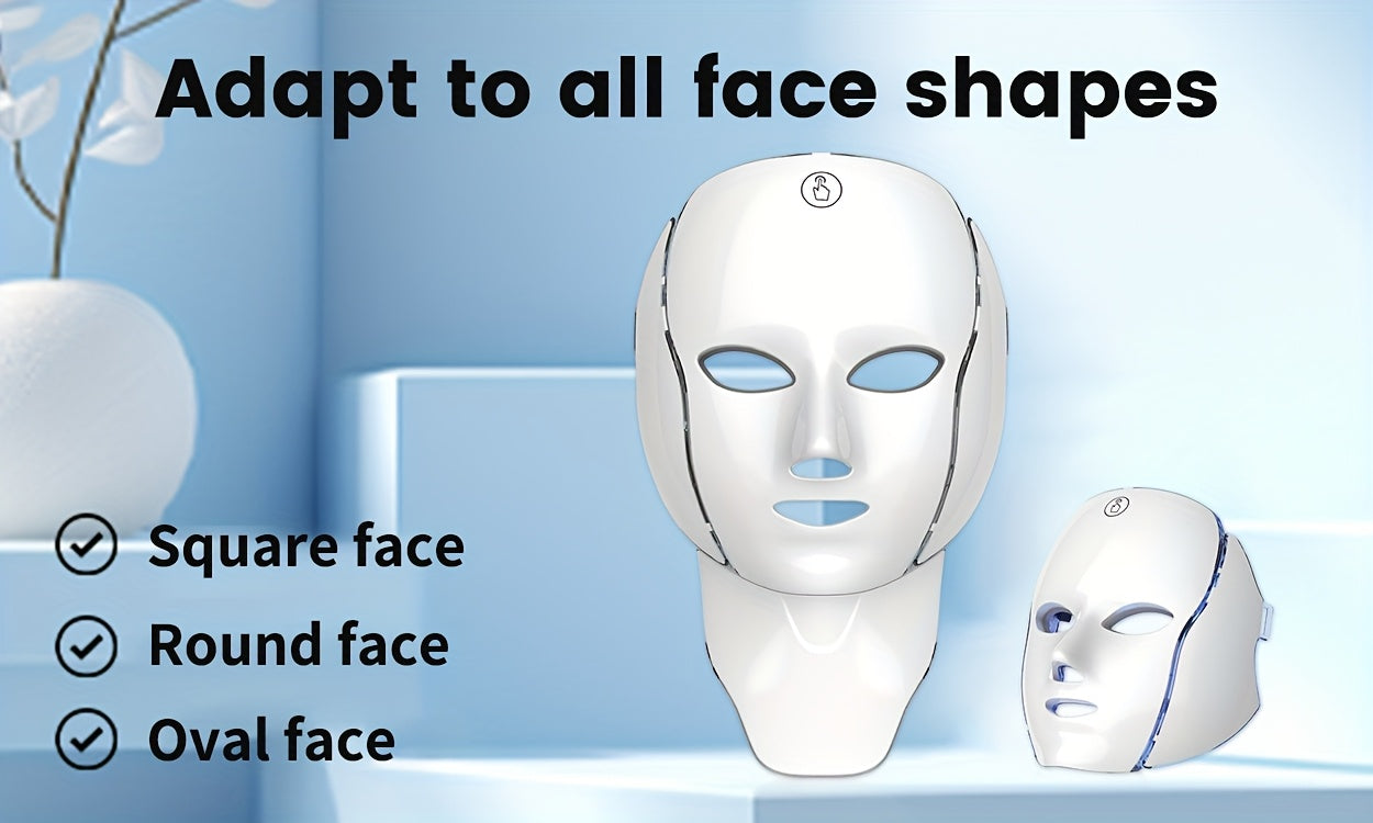 7-Color Multifunctional Portable Facial and Neck Mask Machine | USB Charging, 600mAh Rechargeable Battery, Touch Screen, Wireless, Reusable, Suitable for Both Men and Women, Ideal for Home and Salon Use, Perfect Valentine'S D