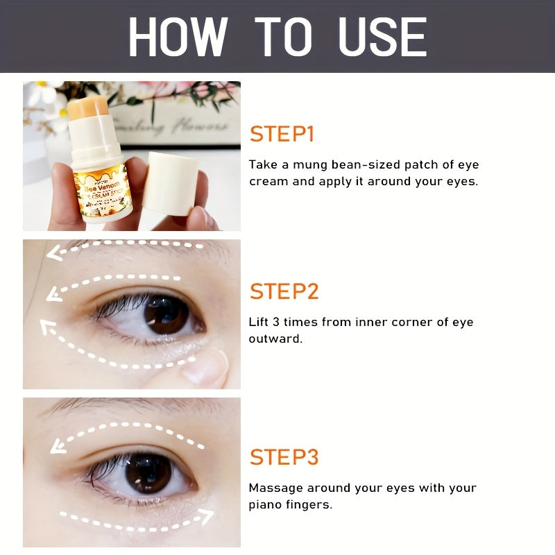 Bee Venom Collagen Instant Lifting Under Eye Cream - Deep Moisturizing & Dark Circles, Hypoallergenic, All Light Beige Types, Unisex Adult Skincare for Puffiness & Wrinkles, No Power Needed, Skincare Routine, Sleek Packaging