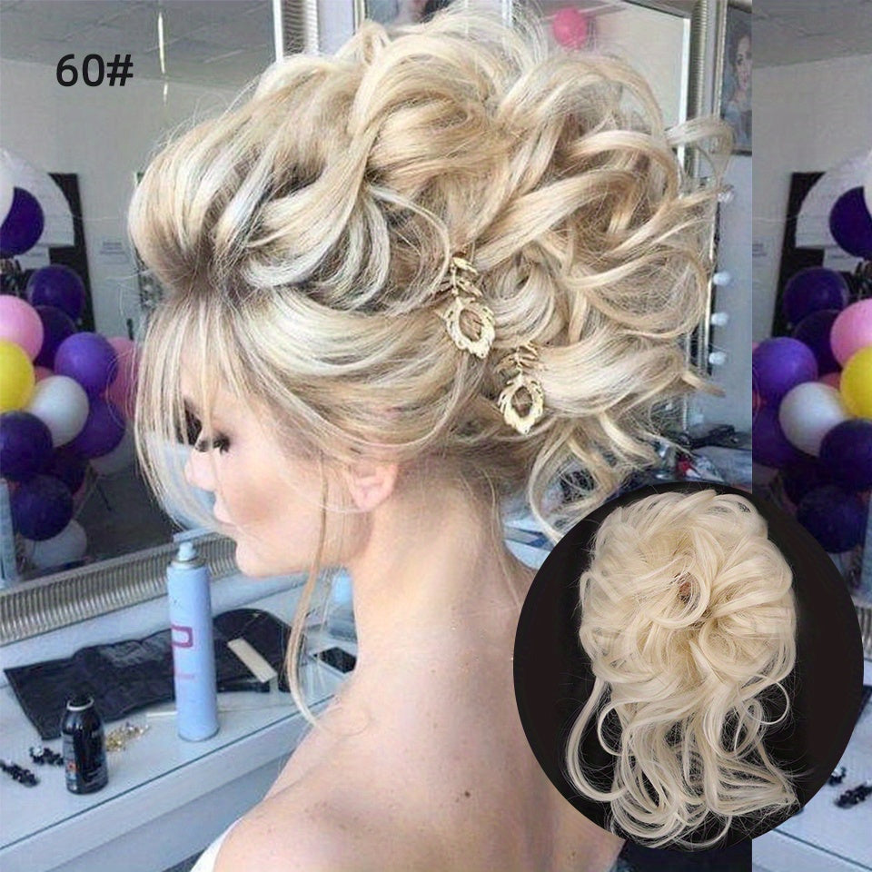 Hair Extension Add Volume And Style with Synthetic Messy Curly Ponytail Hair Bun Chignon Scrunchy Hair Band Women Hair Care Accessories