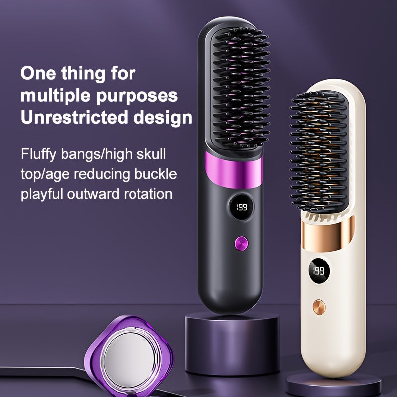 NEW Portable And Wireless Straightener, Quick, Constant Temperature Anti-Scald Design, Smart LED Digital Display, USB Charging, Exquisite And Lightweight, Suitable for Home Travel, an Ideal Gift for Women, Professional Stylin