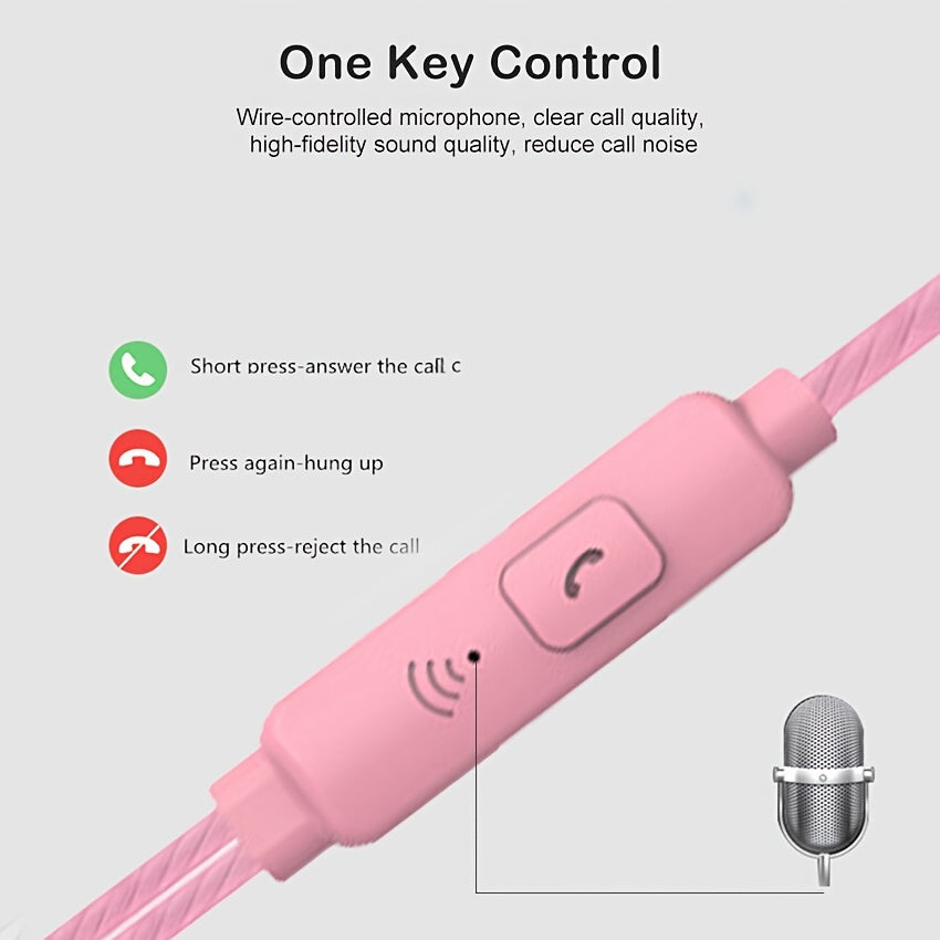 4/8 PCS Set Noise-Canceling In-Ear Headphones with Microphone, Powerful Bass, High Definition, 3.5mm Jack, Tangle-Free Cables, Suitable for MP3, Computer, Gaming, Live Streaming, Karaoke, Sports, Running, Rope Skipping, Gift