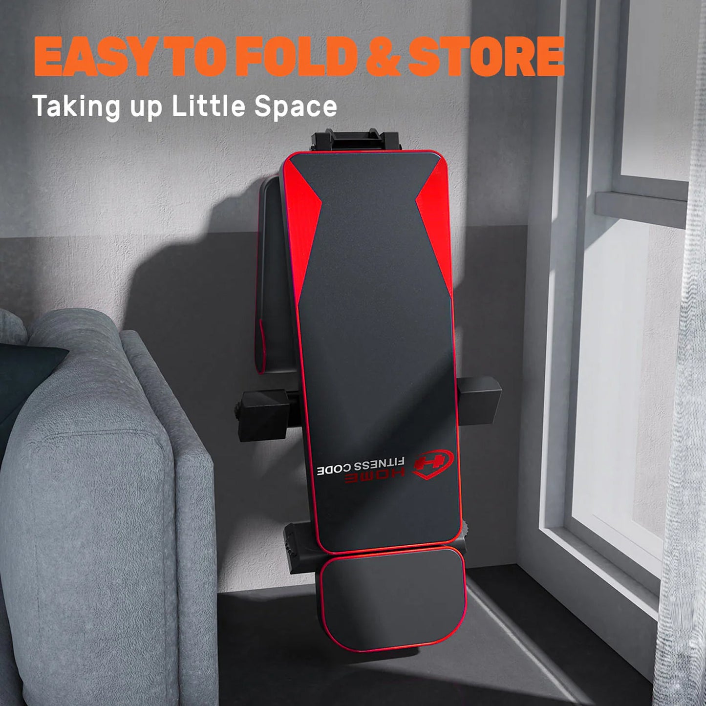 Home Gym Adjustable Workout Weight Bench Folding Exercise Bench 8 Backrest Adjustment for Full Body Exercise with Resistance Bands 300kg High Weight Capacity Sports Supplies