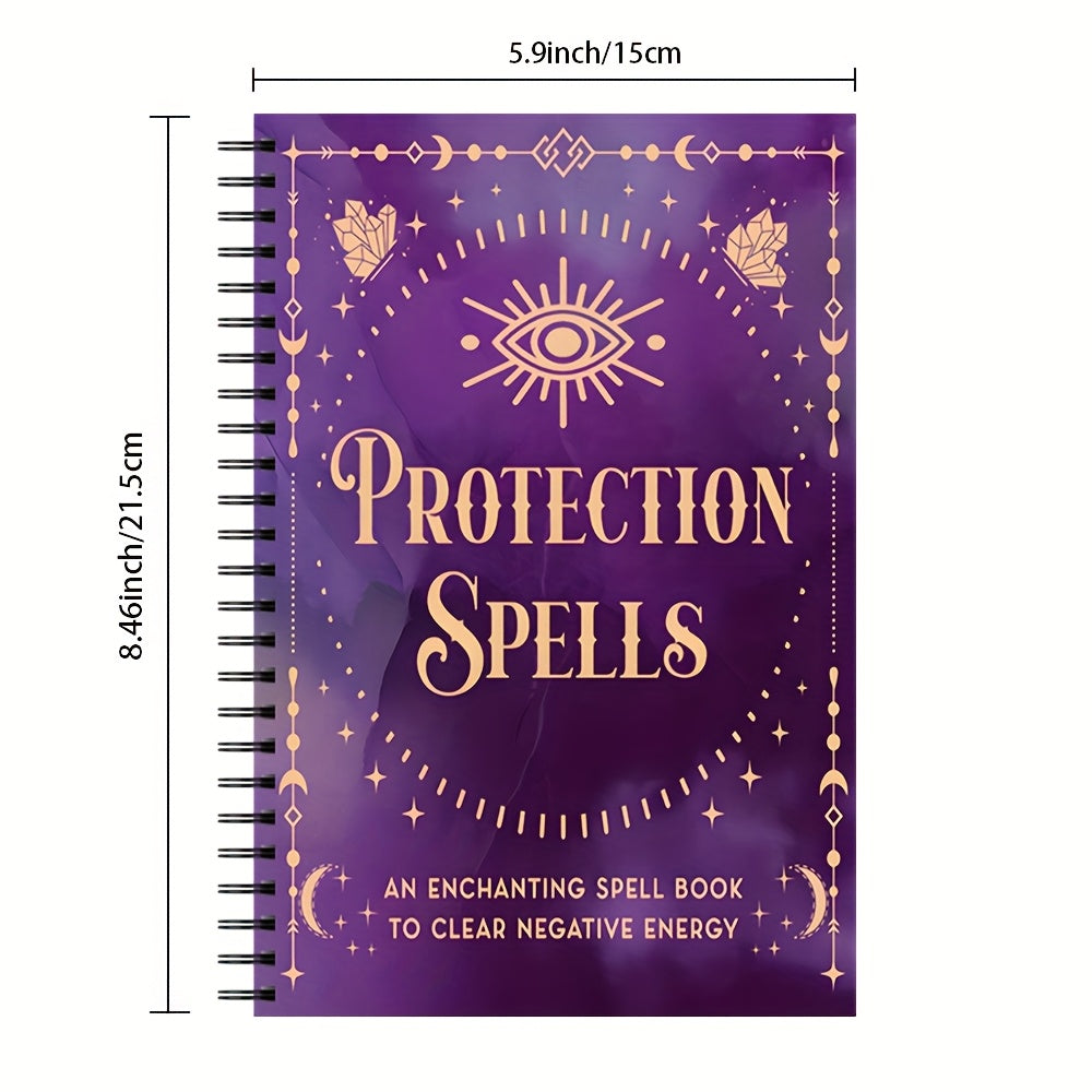 112 Pages English Language Black Magic Handbook with Ritual Oil Recipe and Spell Book, Clearing Negative Energies, Designed for Witch and Pagan Practices, Spiritual Growth Book using Pinecones, Crystals, English coil book