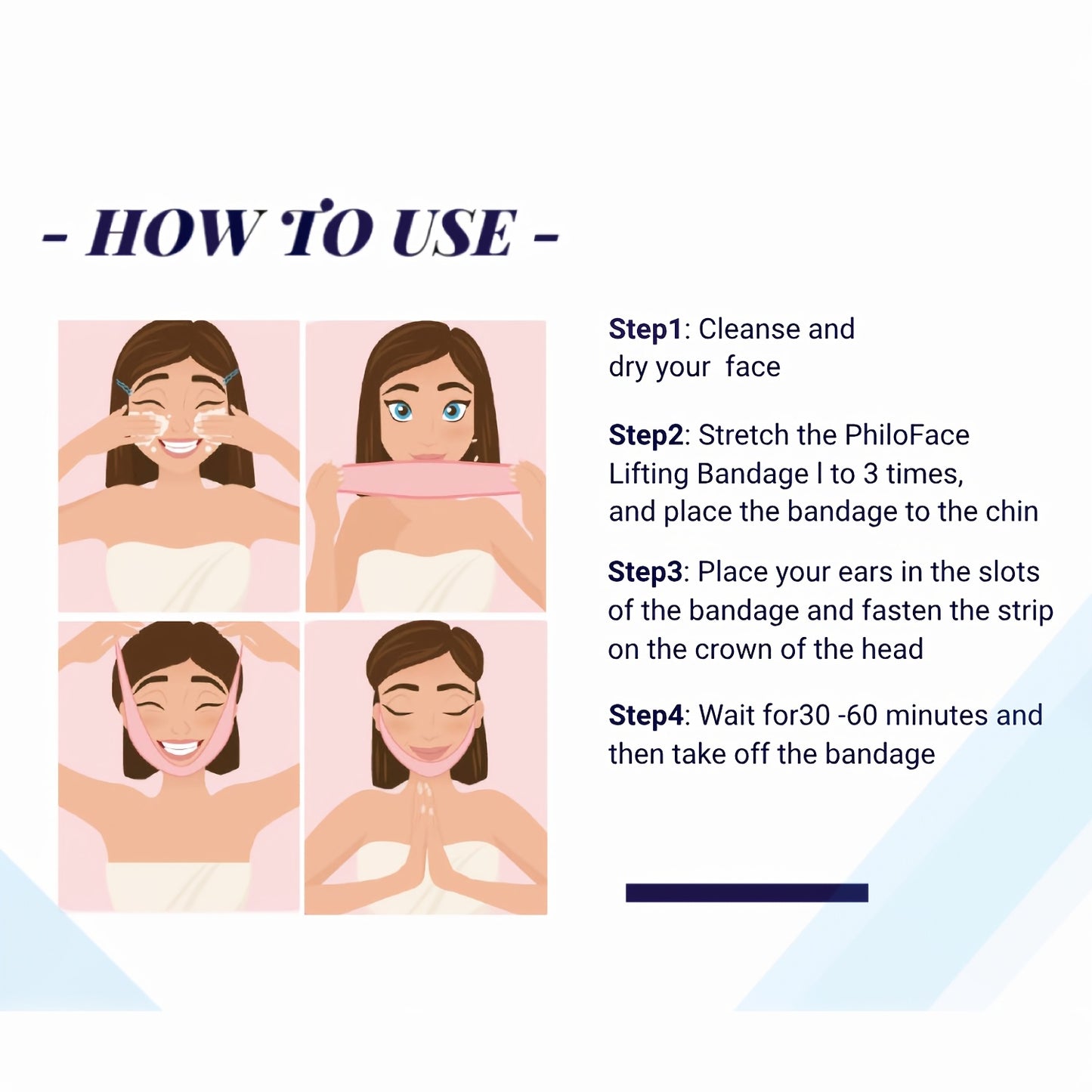 V-Line Face Shaper & Facial Strap with Chin Lift - For Night Sleepwear Low-Allergy Breathable Compression Band, Invisible Stitches for Jawline, Chin & V-Line Contouring - Comfortable for Skin (Unscented)