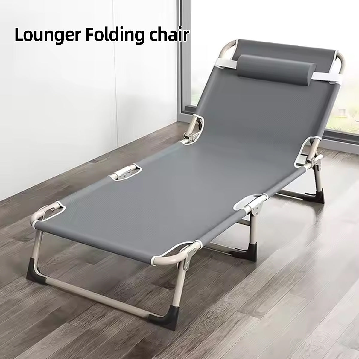 For Beach Camping Cot Large Folding Bed Deck Chair , Lightweight Guest Bed with Adjustable 6 Positions, Comfortable Mattress And Pillows, Breathable Fabric, Portable Durable, Suitable for Outdoor Use