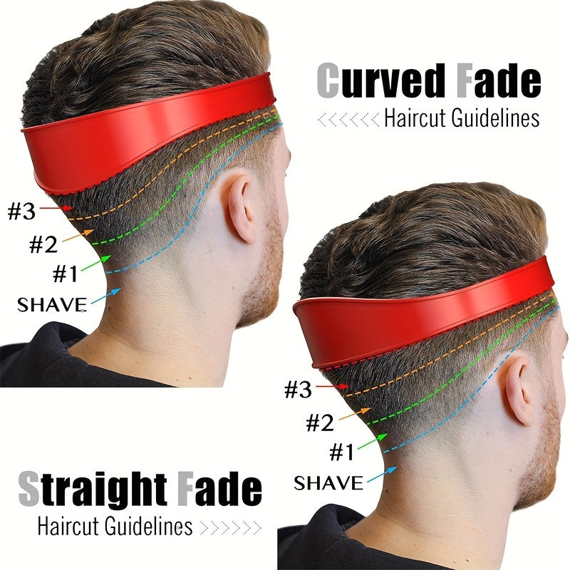 3 Colors Men's Silicone Haircut Band - Flexible, Curved Hair Trimming Guide for DIY Home & Travel Use, Soft Grip Hair Styling Tool Hair Care Accessories