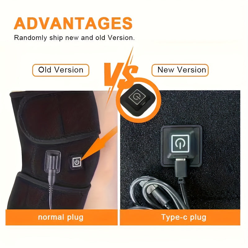 1-2 PCS Set Dual-Head Heated Knee Massager Powered by USB That Offers Warmth And Compression for Joint Support, Making It a Perfect Gift for Seniors for Home Use Or Travel