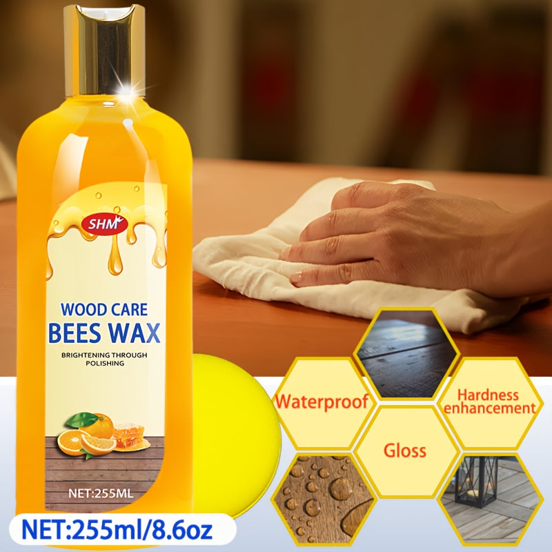 8.62oz Scented Beeswax Essential Oil Furniture Polish & Floor Wax - Orange Wood Cleaner, Restorer & Protector with Natural Beeswax Formula for Wood Floors & Furniture - Safe, Non-Toxic Maintenance, Wood Floor Cleaner, Home Ma