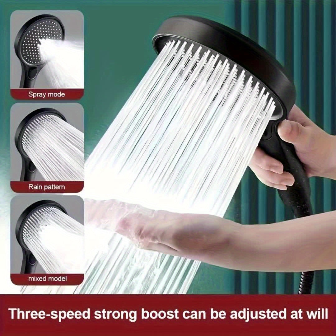NEW Arrivals High-Pressure Handheld Shower Head with 5 Modes | Durable Baked Paint End, No Batteries Required, Suitable for Bathrooms, Hotels, Camper Vans, Universally Applicable