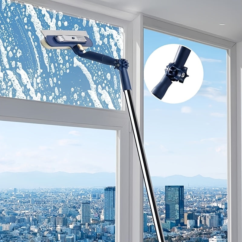 Set of Magic Cleaning Brush Extended Rain Brush + 1 Storage Hook | Rotating Window Brush and Cleaning Brush, Dual-Use Wet Mop and Dry Mat for Shower Doors, Car Windshields, and Home Surfaces