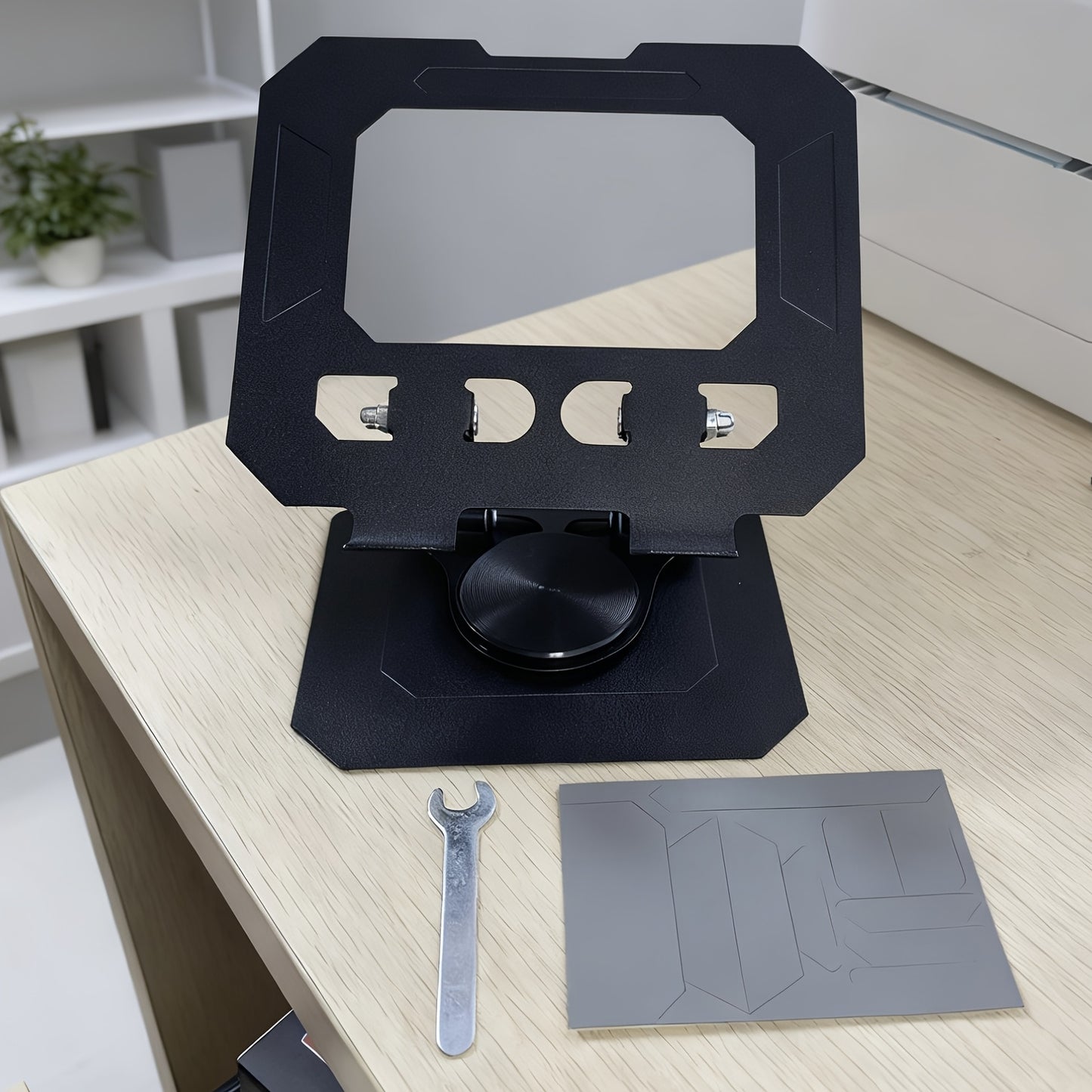 NEW Silvery Tablet Stand, Desktop Live Streaming Phone Holder with a 360° Rotating Base, Designed with a Sturdy Metal Structure for a Secure Grip, Compatible with Various Tablets And Smartphones, Multifunctional Mounting Dev