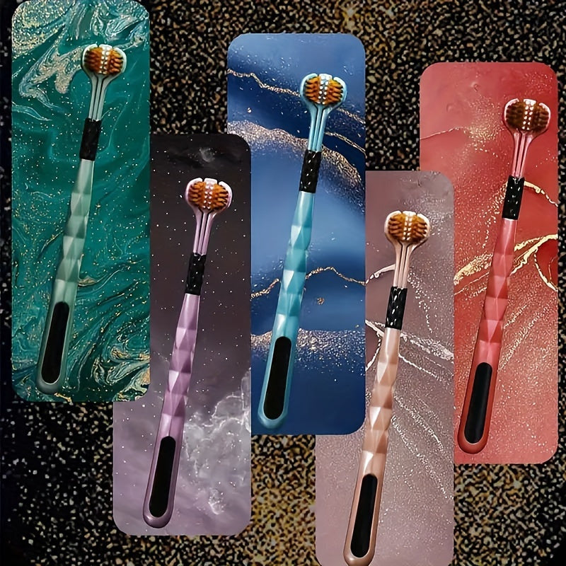 5-Pack Set V-Shaped Three-Sided Manual Toothbrushes for Adults - Soft Nylon Bristles, Full Head Coverage, Unscented, Deep Cleaning for Gum Health, Formaldehyde-Free, Unisex