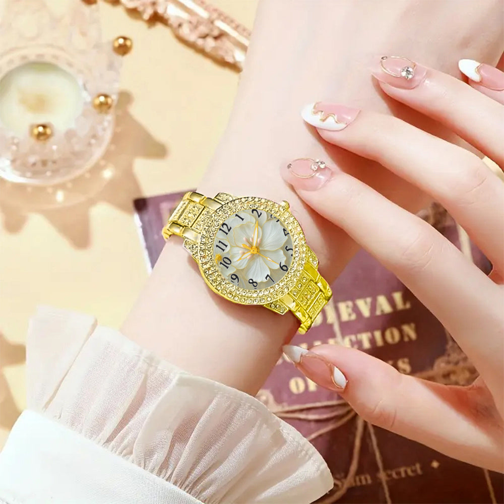 NEW 6 PCS Set Minimalist Quartz Watch & Gift Set - Stainless Shockproof Wristwatch with Matching Necklace, Earrings, Bracelet & Ring - Elegant Digital for Birthdays,, Graduations - Luxury Matching