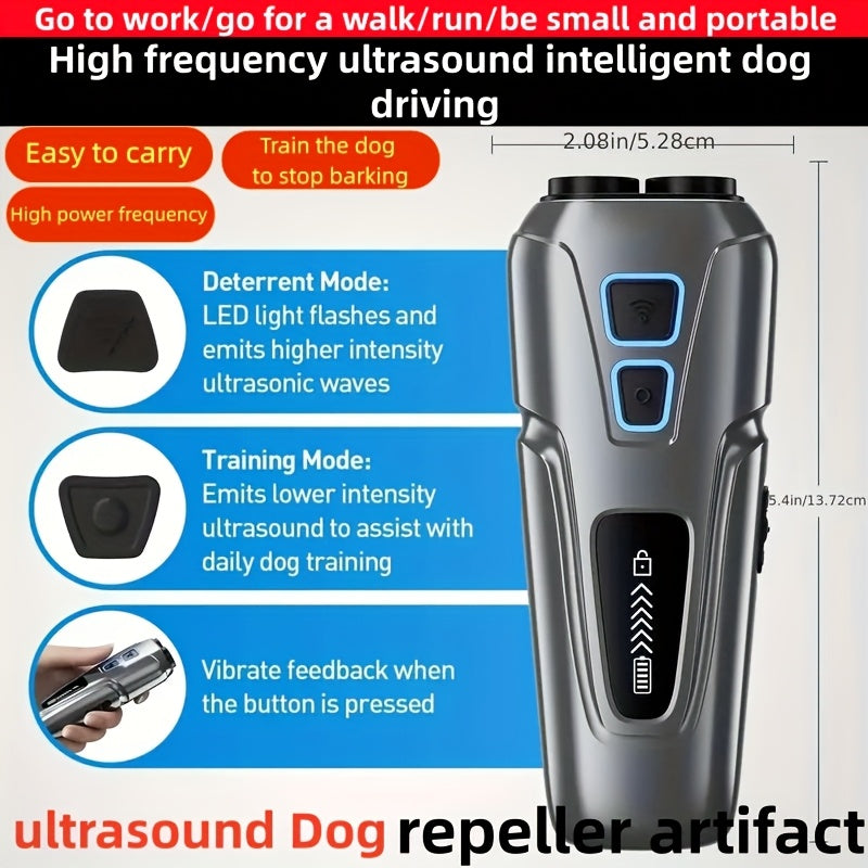 Profession Soundwave technology Dog Repeller Outdoor Safety Device Deterrent Device Anti Barking Stop Control Bark Training High Power Dog Repellent with LED Flashlight, Pet Behavior Correction, Durable Construction, Pet Trai