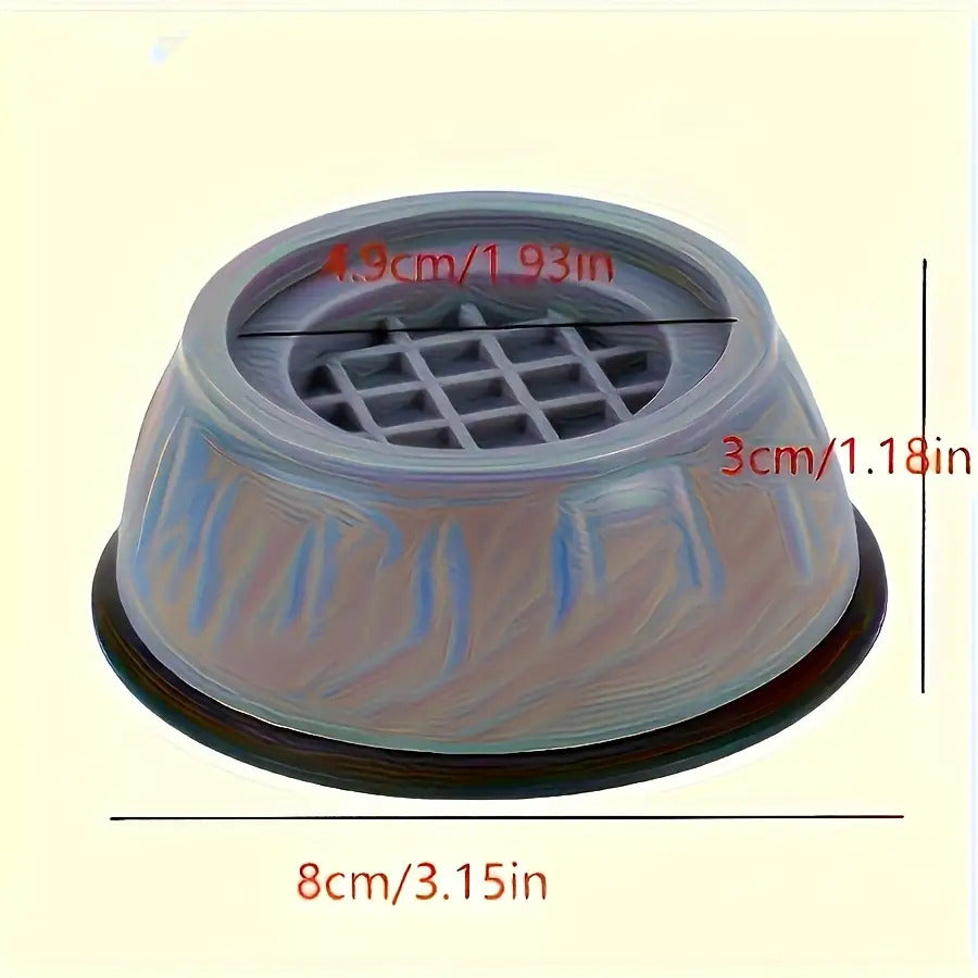 4 PCS Set Washing Machine Anti-Vibration Silicone Pads - Shock Absorption and Noise Reduction, Sturdy and Durable, Stable Washing Machine Support, Reduces Vibration and Noise, Waterproof, Non-Slip, and Shock-Absorbing, Raised