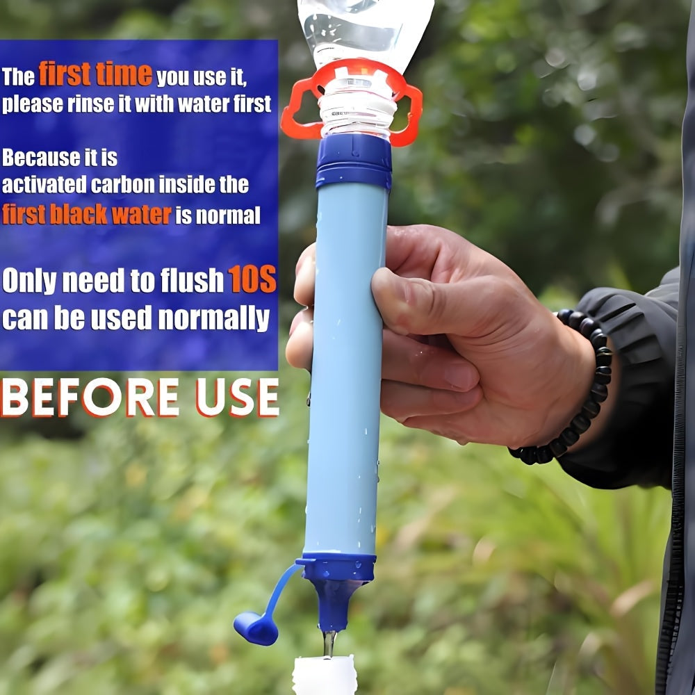 7 in 1 Set Emergency Survival Portable Water Filtration Cleanser Straws for Emergency Situations, a Set Designed for Outdoor Activities Mountain Trip Kayak Camping, Hiking, Traveling, And Biking Health Care Supplies