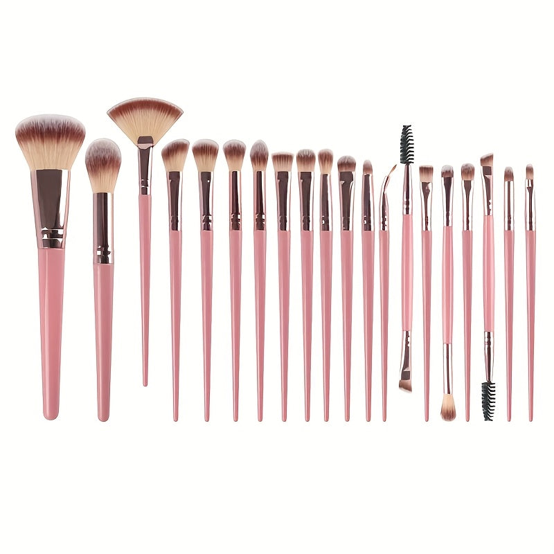 21-40PCS Set Popular Choice of pink makeup kit, the set includes a multi-size soft brush, a variety of makeup eggs, a portable large-capacity travel makeup bag, and a full set of pink Internet celebrity makeup brushes