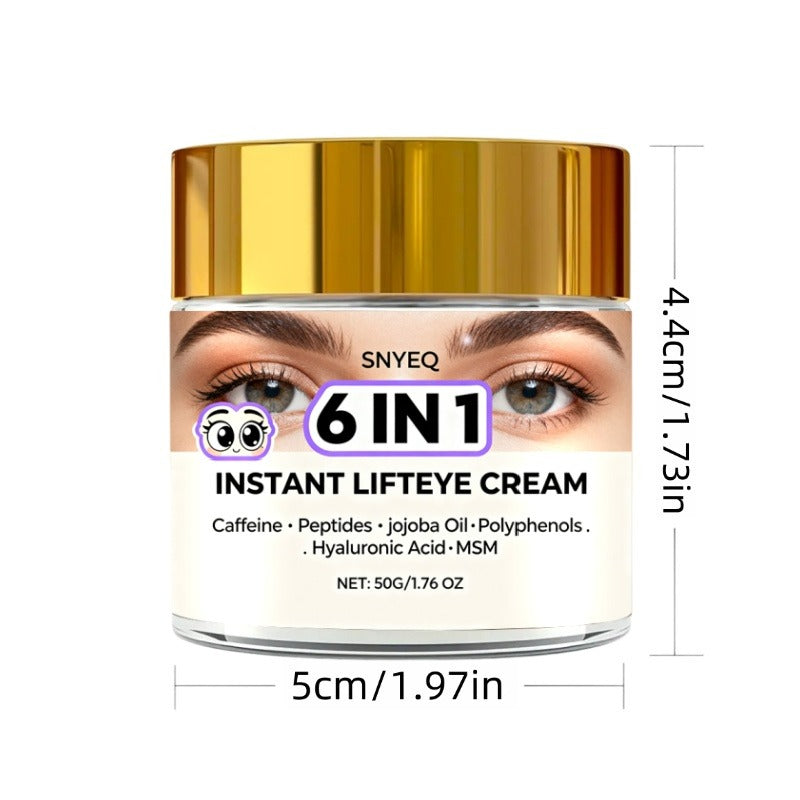 50g/1.76oz Instant Wrinkle Cream - 6-in-1 Formula with Caffeine, Collagen, Hyaluronic Acid, Peptides & Multipeptide Complex - Hydrating Moisturizer for Face, Forehead, Cheeks, Lips Lines - Visible Smoothing Effect for
