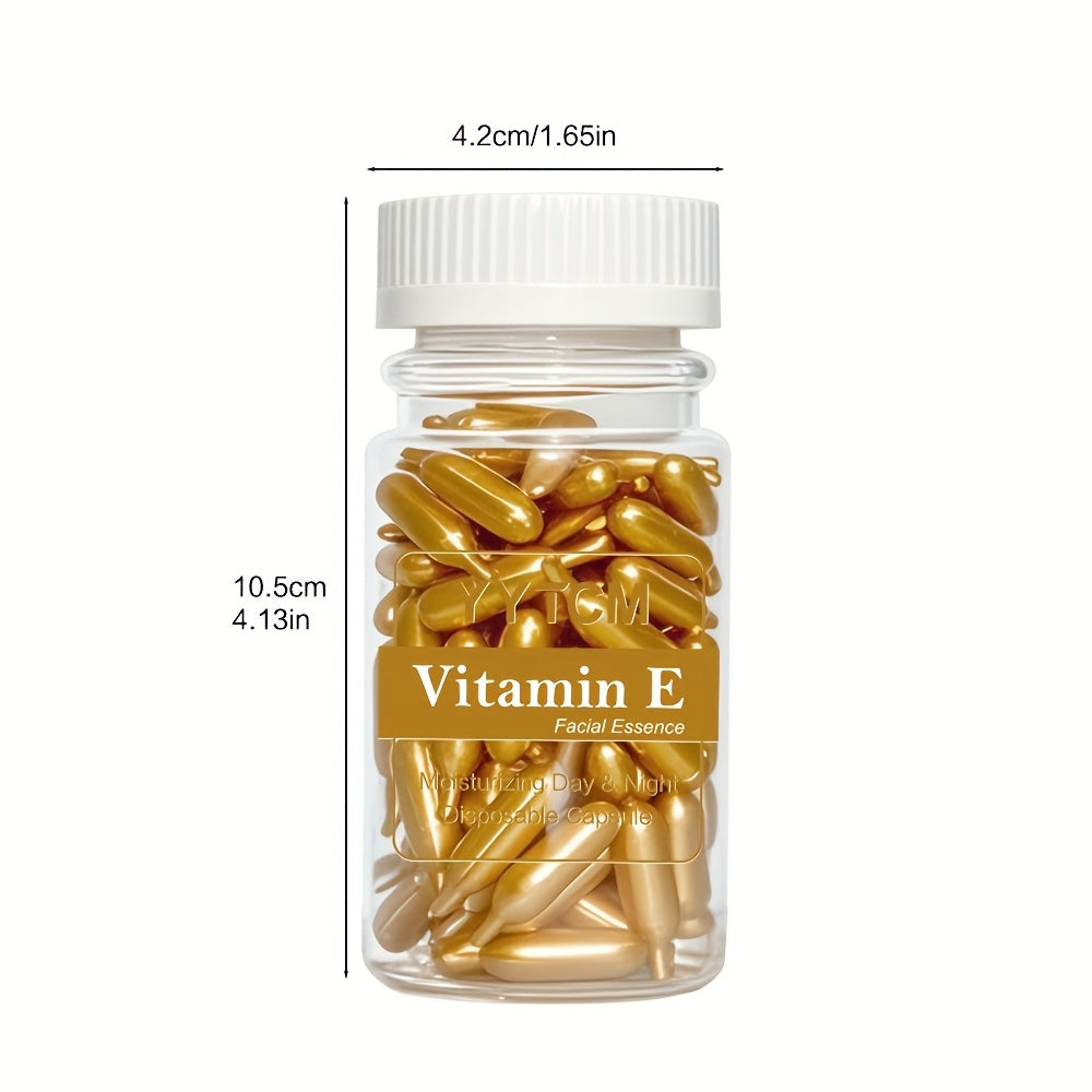 90 PCS Set Vitamin E Capsule Serum, Hydrating & Moisturizing Facial Light Beige Essence All Light Beige Types, Gel Formula for Face, Body, Hands, Feet, Daily Skincare, Sleek Packaging, High Quality Capsules