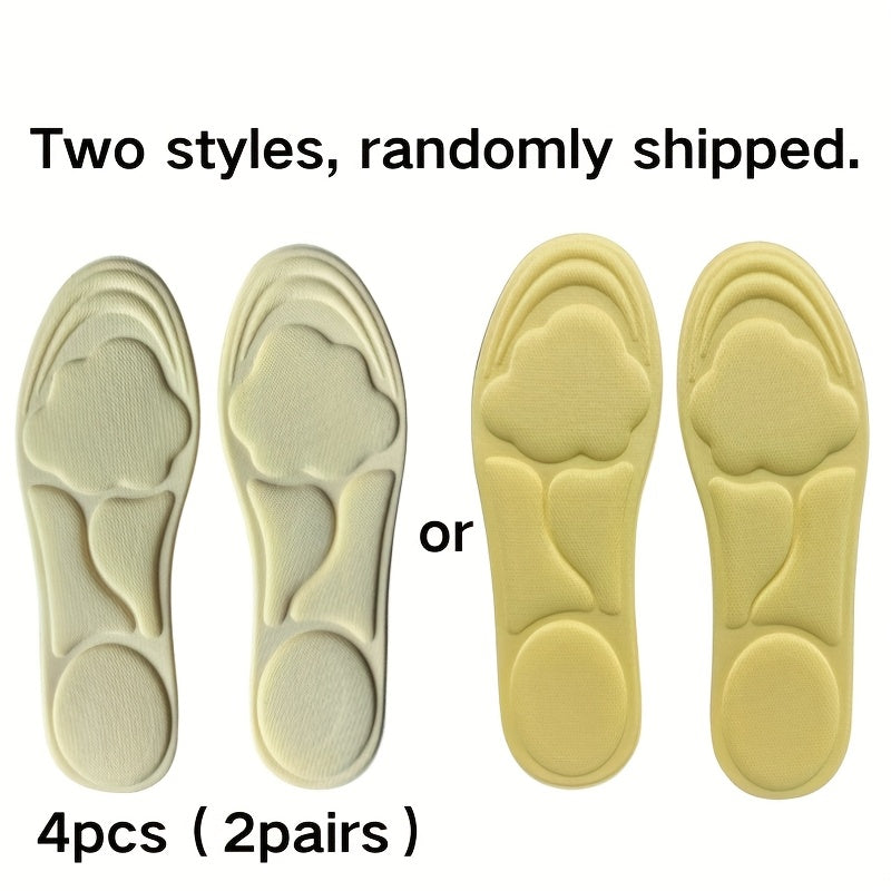 4 PCS Set 35-42 Size Unisex 6D Cloud Feel Shoe Inserts | Thick, Soft, Breathable, Ergonomic Design for High Heels, Sports, And Casual Shoes | Comfortable Shock Absorption, Durable Lightweight, Memory Foam Material