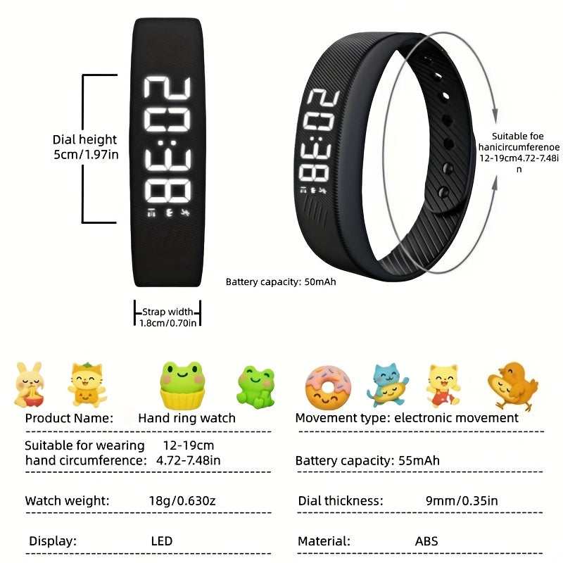 Slim Smart Fitness Watch with Step Tracker, Calorie Counter & Alarm Clock - USB- Digital Wristwatch for //Students, Pedometer, Stopwatch, Soft Strap (Compatible with /, No) - Ideal for Sports & Daily