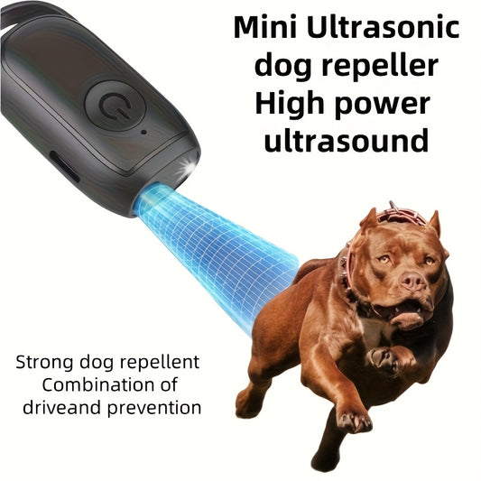 1pc Mini Soundwave technology Dog Repeller, Black - Suitable for Indoor & Outdoor Use, Anti-Barking with LED Light for Night Visibility, Portable and Compact