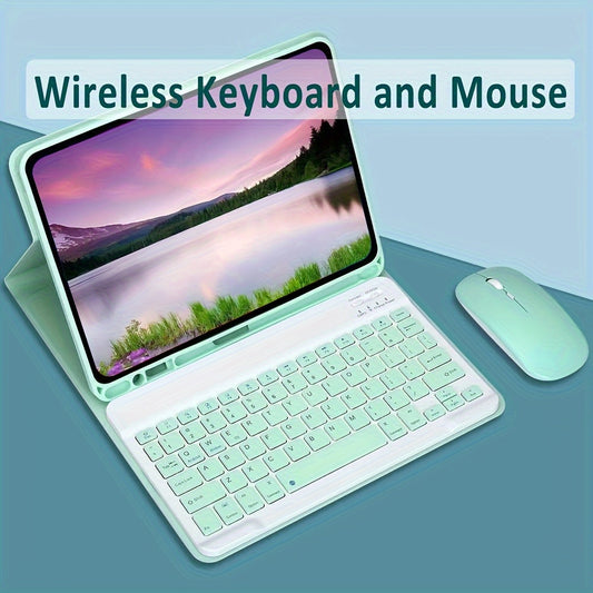 2 PCS Set Wireless Keyboard and Mouse 7 Colors Suitable for Android Tablets and iPads, Mini English Keyboards Home Office Computer Accessories Tools Sets