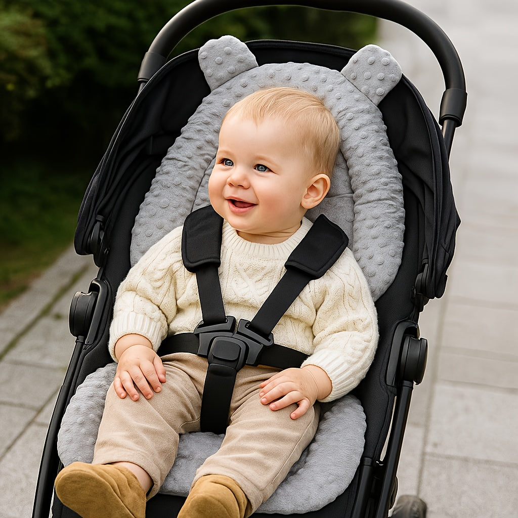 1pc Plush Stroller Mat for Most Strollers - Soft Breathable Polyester A-Adorned with Plush Warmth, Summer Comfort & Secure Fit for Baby Carriages & Prams, Stroller Accessories, Baby Stroller Seat Cover, Cozy Stroller Accessor