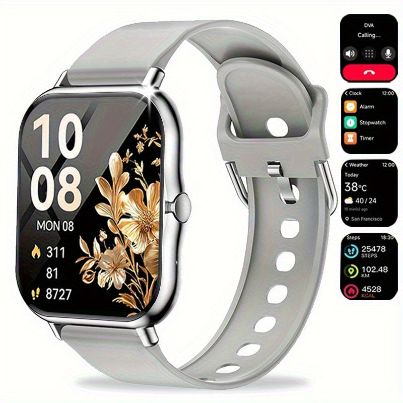 Full Touchscreen Smart Watch Compatible for Android & iPhone, Wireless Calling/Suitable for Android and iPhone, Wireless Smartwatch with 100+ Sports Modes, Alloy Case, Wireless 5.0, Phone Calls, Fitness Tracker for Men & Wome