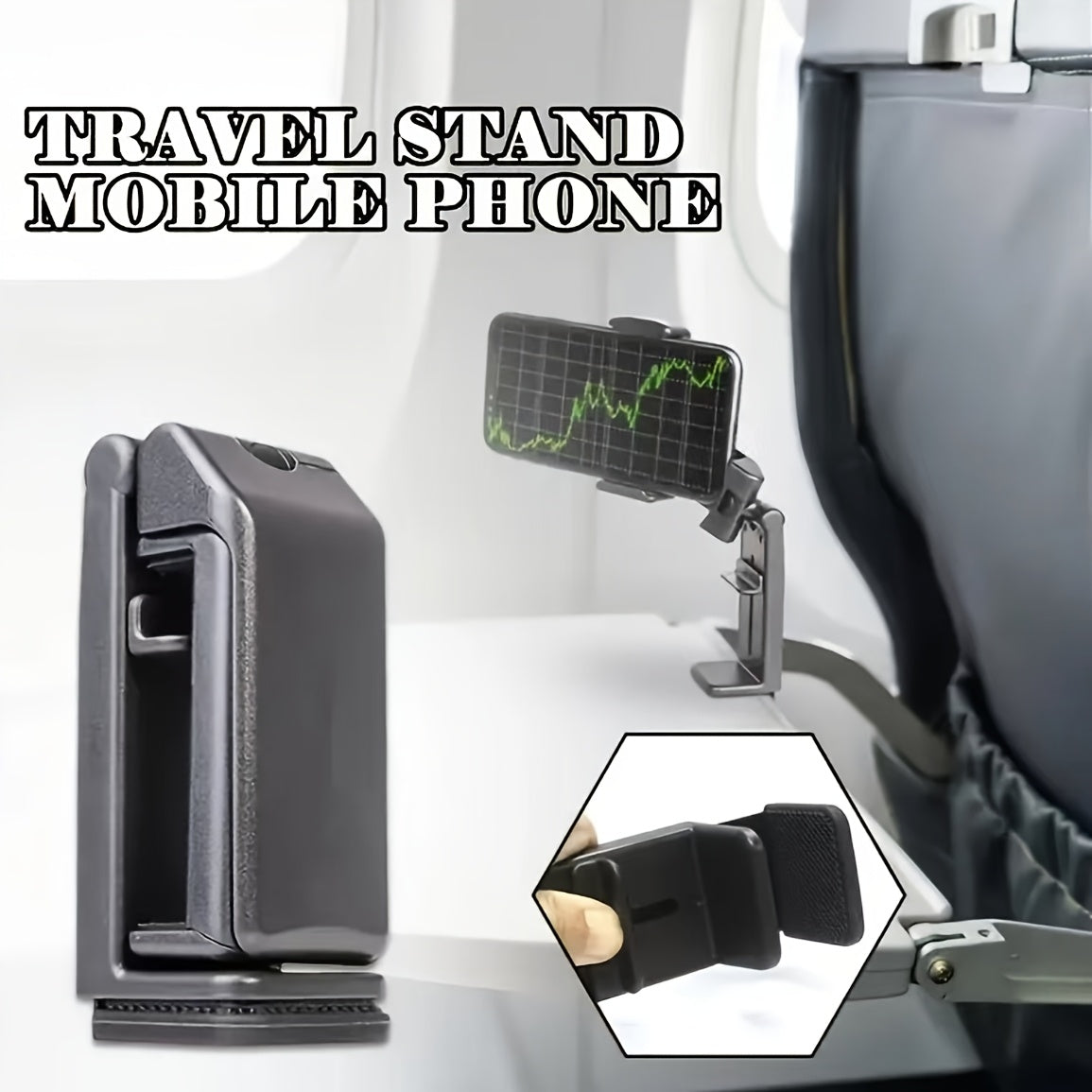 2 PCS Set Airplane Phone Holder with 360° Rotation & Clamp - Heavy-Duty Tablet & Smartphone Stand Compatible for In-car, Desk, Airplane Use - Hands-Free Travel Accessory, Ideal for Aviation Enthusiasts & Gifts (for Car/Deskt