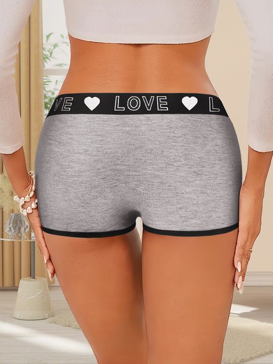 NEW Arrivals 6pcs Set of Sporty Boxing Shorts Letter Print Boxer Briefs, Contrasting Color Comfortable And Breathable Boxing Shorts, Women's Underwear And Lingerie Apparel Accessories