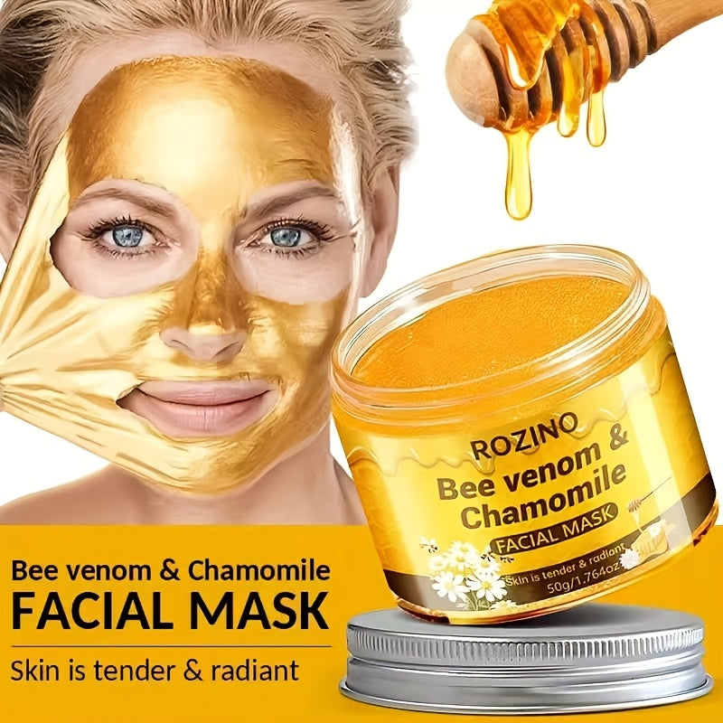 BEE Venom Chamomile Only Need to Apply Once instant Reduction Resist crease, Bee Venom Firming and Facial Mask, Moment Face Crease Lines Dilute All Skin crease Lines, Improve Aging Signs and Darkness Loose Skin, Suitable for