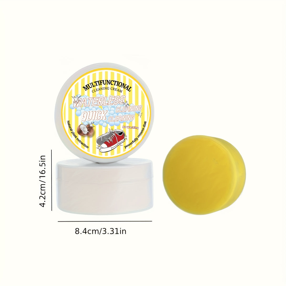 Multi-Purpose Shoe Cleaner Gel with Sponge – Instant Whitening & Stain Removal for Sneakers, Faux Leather Goods, Car Interiors & More – Jasmine Scented, Concentrated Formula for Effortless Cleaning, Illustrated Instructio