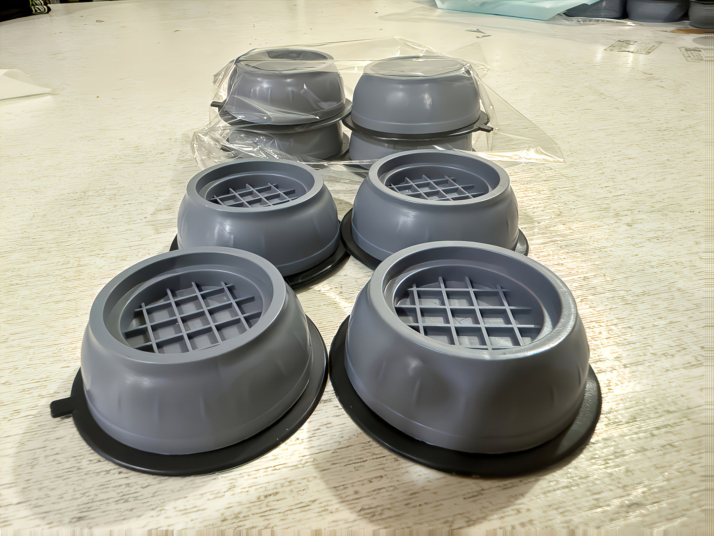 4 PCS Set Washing Machine Anti-Vibration Silicone Pads - Shock Absorption and Noise Reduction, Sturdy and Durable, Stable Washing Machine Support, Reduces Vibration and Noise, Waterproof, Non-Slip, and Shock-Absorbing, Raised