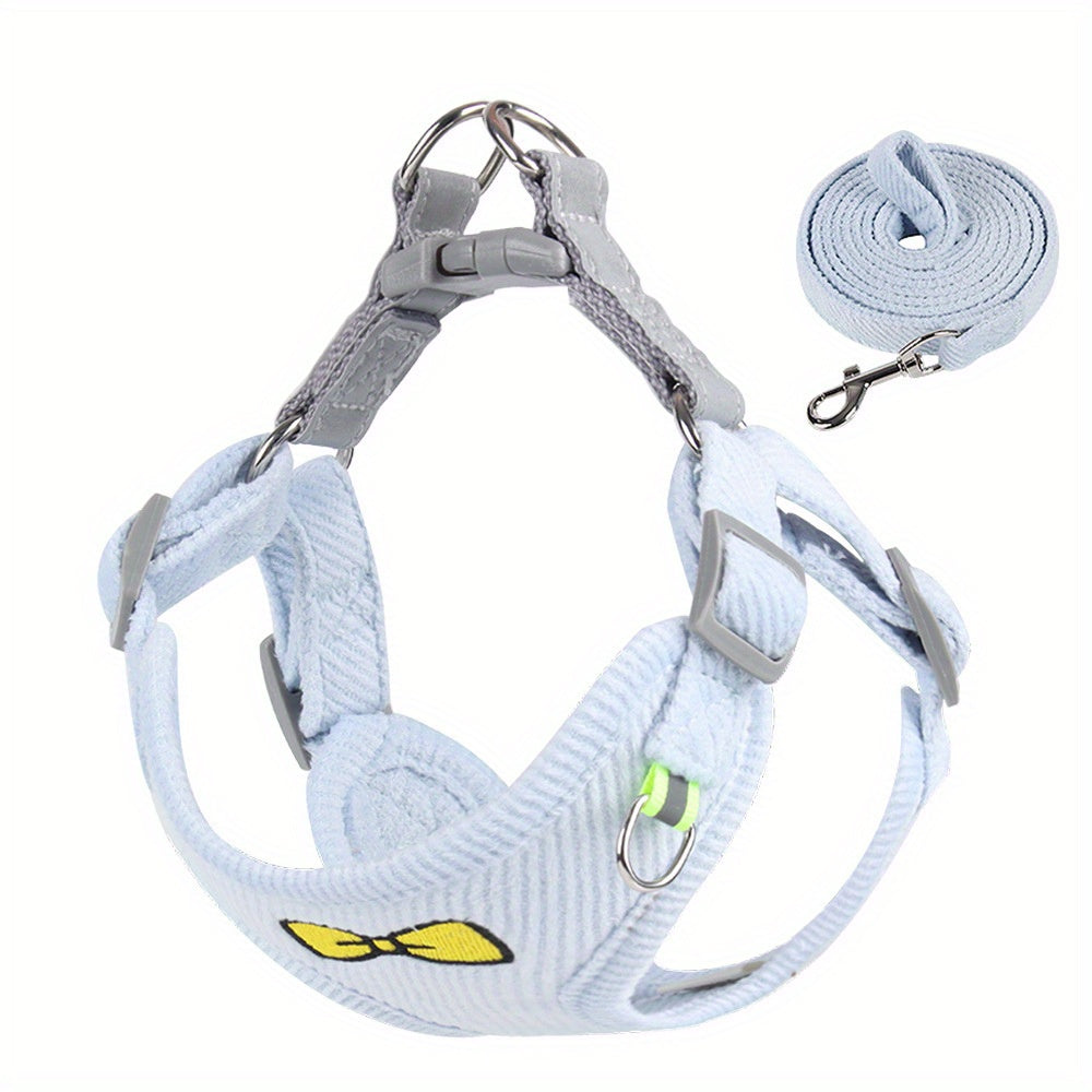 Anti-Breakaway Dog & Cat Harness Vest with Leash - Quick-Dry Breathable Adjustable Pet Vest, Comfortable All-Season Use, Easy Clean Design for Small Pets, Leash Included | Adjustable Pet Harness | Quickdry Material