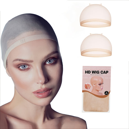 2pcs Invisible Wig Caps Ultra Soft Breathable Stretchable Neutral Nude Quality Wig Caps for Comfortable Wear Perfect for Hair Styles and Creative Looks
