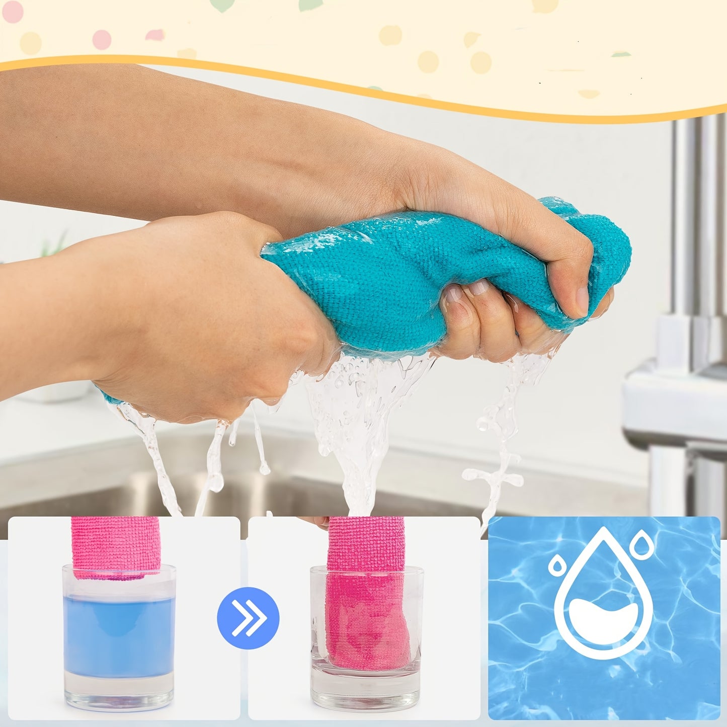 51/40/31/20/14 PCS Set Microfiber Cleaning Cloth Cleaning Rags for Household, Kitchen, 5 Random Colors Mixed Package Unspecified Color Green/Blue/Yellow/Orange/Pink