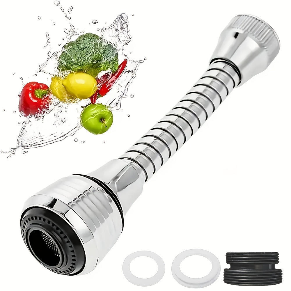 2PCS Set 360° Swivel Faucet Extender with Dual Spray Mode ( Jet & Spray) - Splash-Resistant Anti-Splash Design, Tool-Free Installation, Heavy-Duty ABS Elbow Suitable for Bathroom Sink, Kitchen Faucet - Compatible with Most F