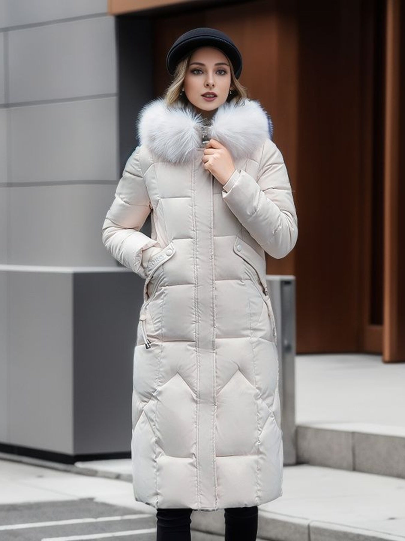 New  5 Colors Women's Heavyweight Longline Parka Coat - Oversized Fit, Hooded, Multi-Button Front, Pockets, Work-Ready Winter Jacket UK Warehouses Supplies