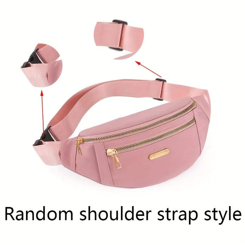 Unisex Waist Pack with Adjustable Strap - Lightweight Crossbody Bag, Zipper Closure, Nylon Waist Pack for Cycling, Gym, Travel - Compact Everyday bag for Men & Women (Zipper Direction Varies), Versatile Fashion Accessory, Dur