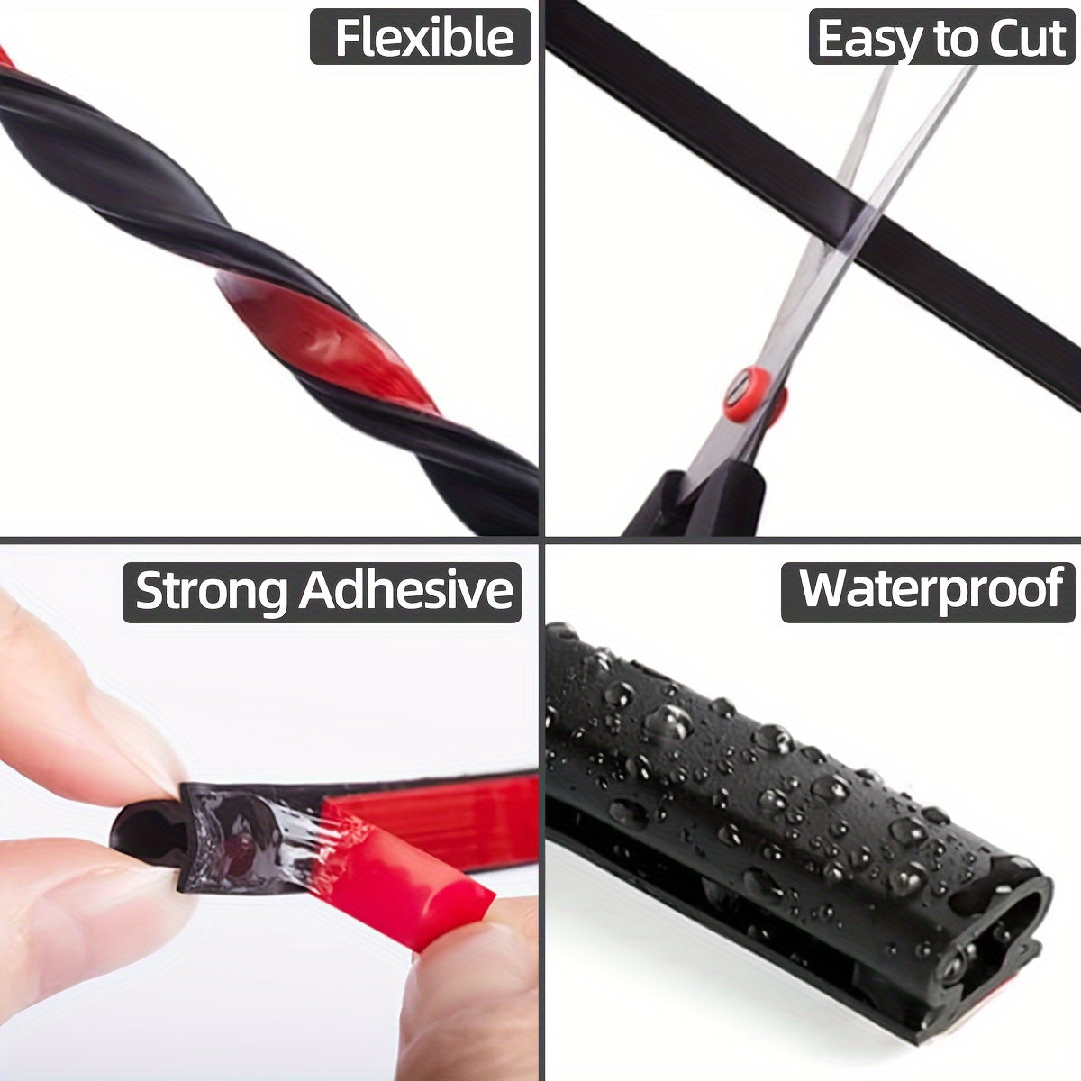 3.05 Meter Door Weather Stripping Door Seal Strip, Self-Adhesive Rubber Door Insulation Weather Strip for Window and Door Soundproofing D Shape, Weather Stripping for Door Frame Gap Blocker Repair Maintenance Tools