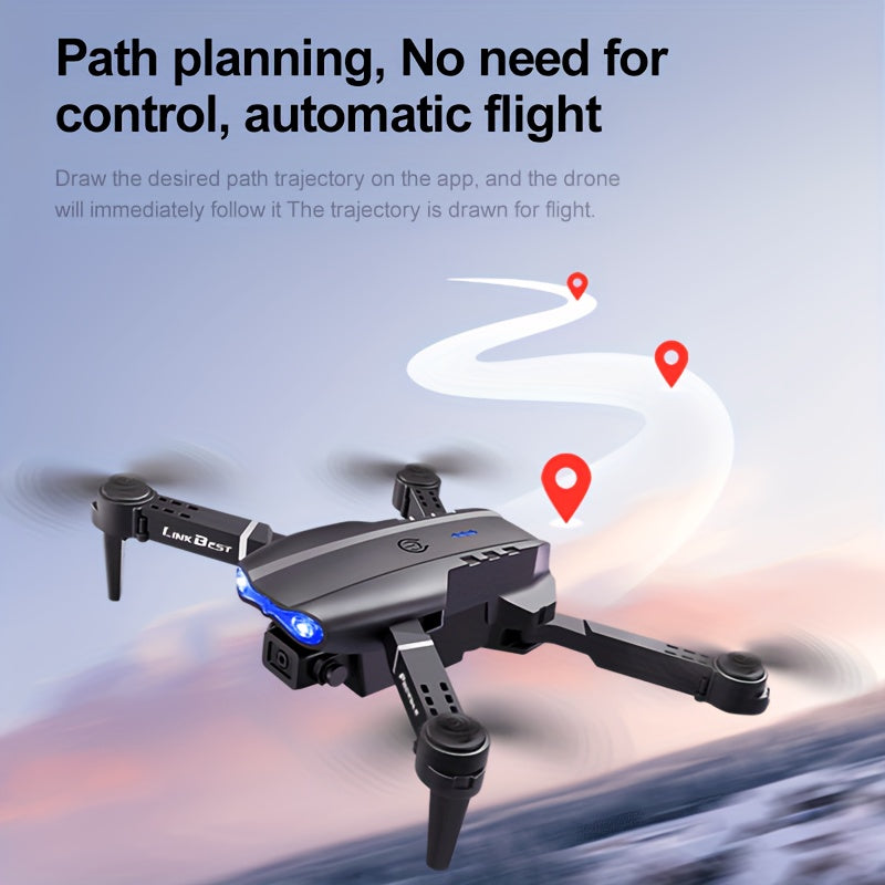 E99-PRO Folding Drone with Remote + Storage Bag Features Dual Cameras, 360° Flipping, And Optical Flow Hovering Capabilities, Making It Ideal for Aerial Photography Enthusiasts And Outdoor Adventurers. Its Convenient Design