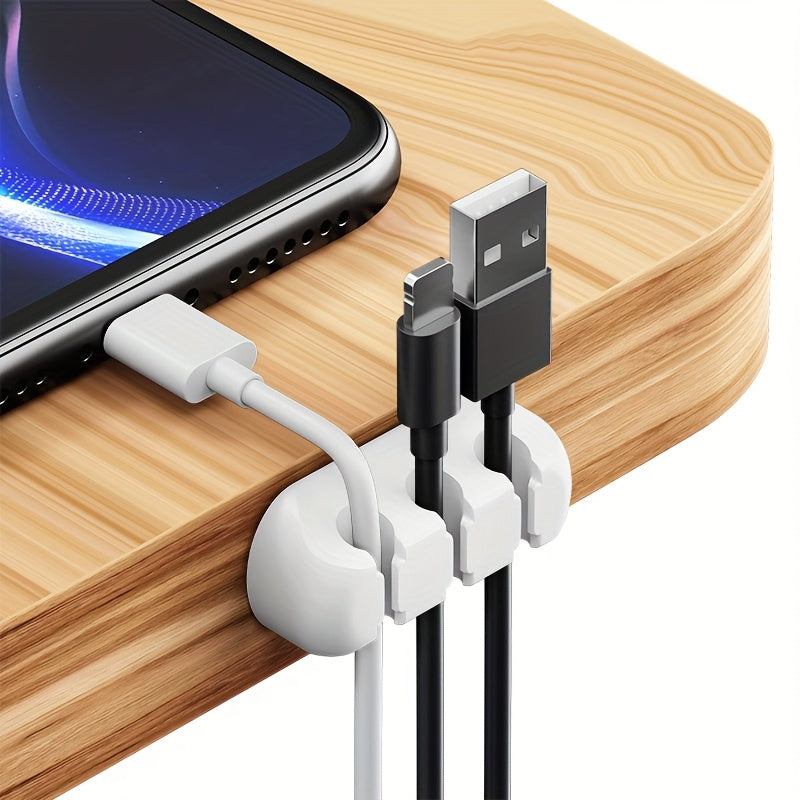 4 Colors Super Strong Self-Adhesive Silicone Cable Organizers with 7, 5, And 3 Slots for Managing Cables, Featuring Cable Holders And Storage Boxes to Keep Your Wires Neat And Tidy!