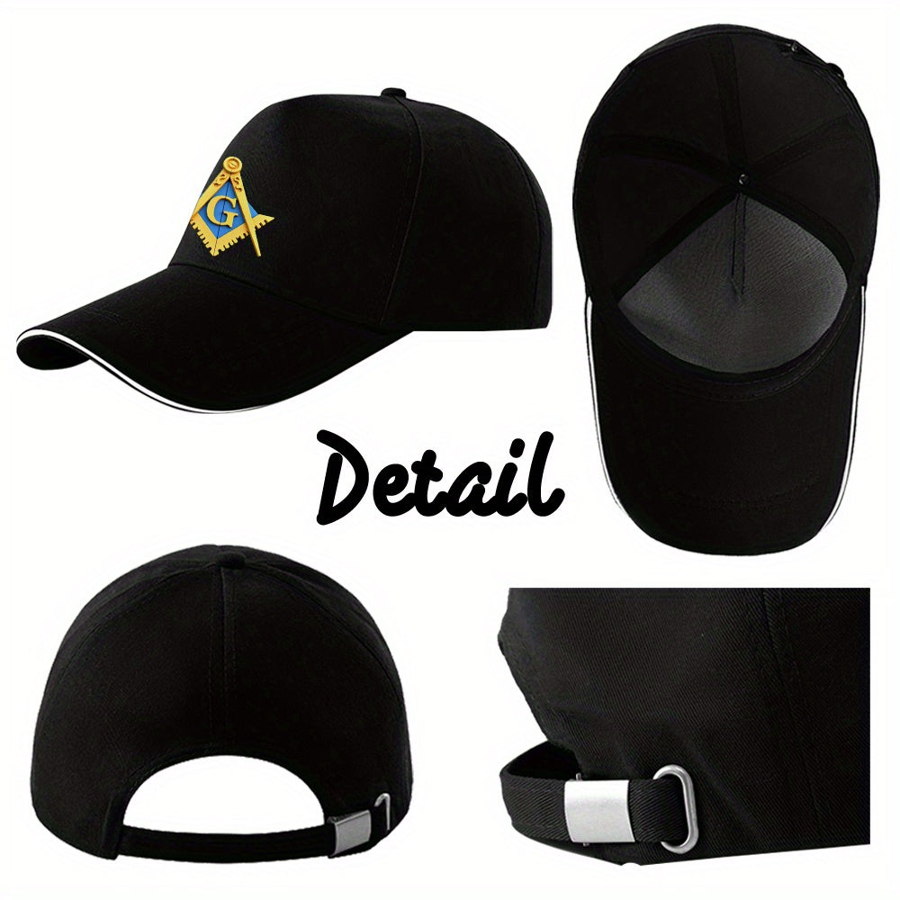 3 Colors Secret Society Freemasons The Masonic Emblem: a 3D rendering of a mysterious symbol Lightweight unisex cap adjustable cap perfect for all seasons ".woven fabric.