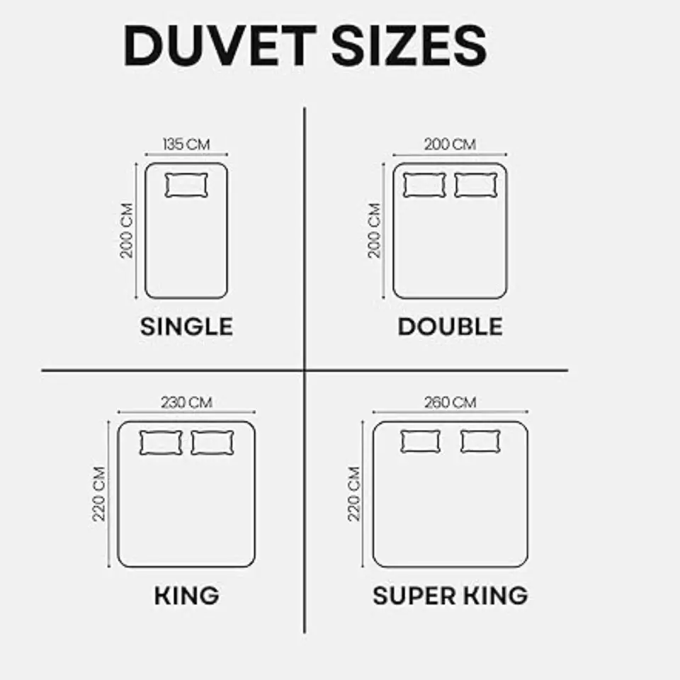 Feels Like Down Hotel Quality DUVET QUILT 13.5 & 15 Tog | Super Soft Microfiber Covered Filled with Hollow Fiber - Best for Winter - Machine Washable - Warm and Cozy All Sizes UK.